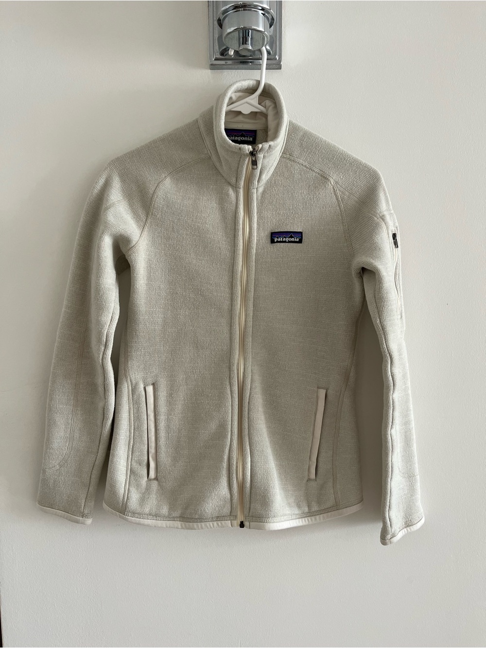 Patagonia Off-White Full-Zip Better Sweater Fleece Jacket